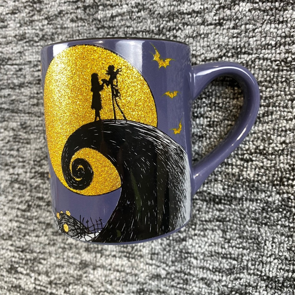 Disney Tim Burtons The Nightmare Before Christmas Jack Sally 14 Oz Mug Gold Moon